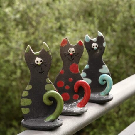Ceramic cat figurine No.3 - handmade souvenir from Dubrovnik