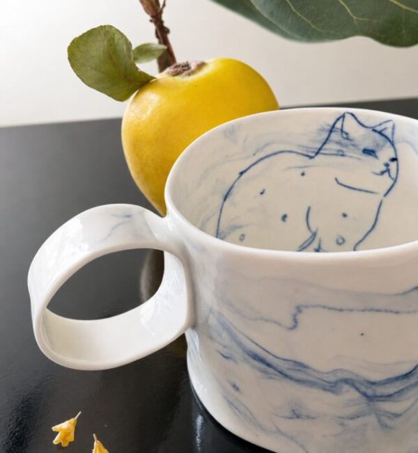 Porcelain cat cup gift - NestCats Dubrovnik
