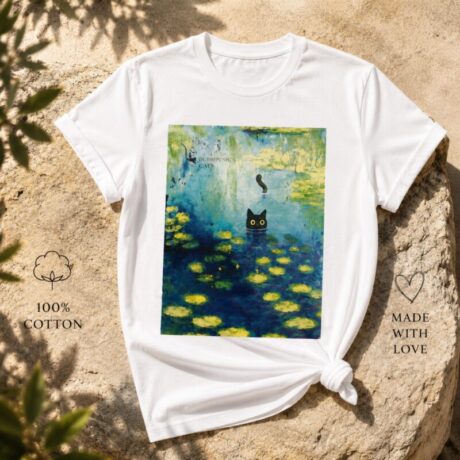 Monet Water Lilies Cat T-Shirt - photo 2