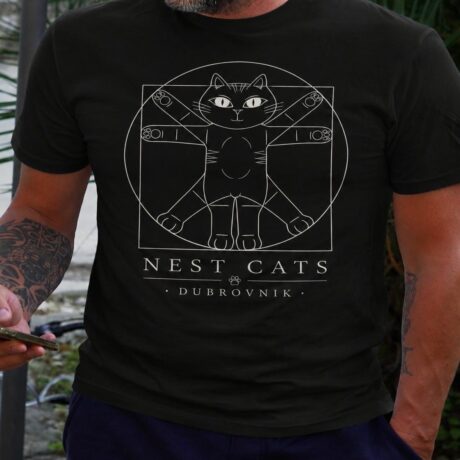 Vitruvian Cat T-Shirt (Black) - photo 2
