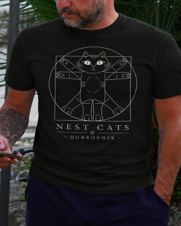 Vitruvian Cat T-Shirt (Black) - photo 2