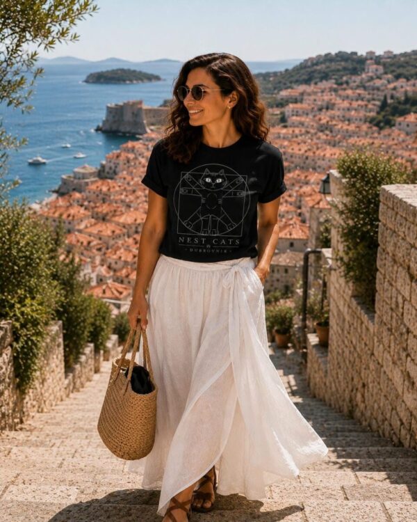 Vitruvian Cat T-Shirt (Black) - photo 3